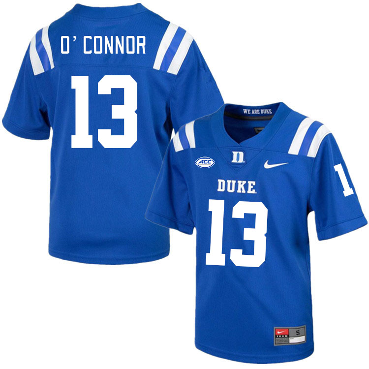 Men #13 Kevin O'Connor Duke Blue Devils College Football Jerseys Stitched-Royal